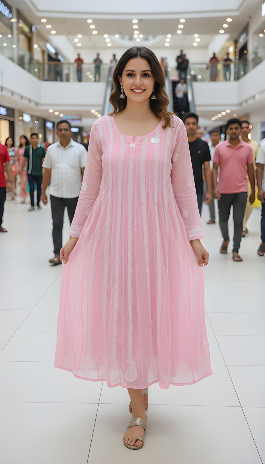 Ananrkali Chiffon Kurti